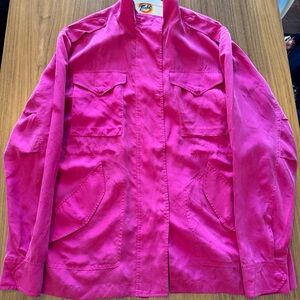Rag & Bone 100% Silk Bright Pink Utility Jacket